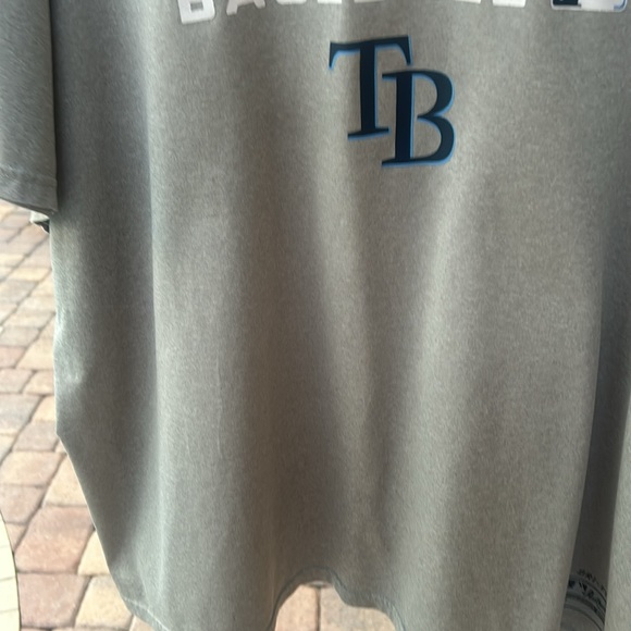 Tampa Bay Devil Rays T-Shirt Men's 2XL Gray Nike Athletic MLB Sports Dri-Fit GUC - Picture 14 of 17